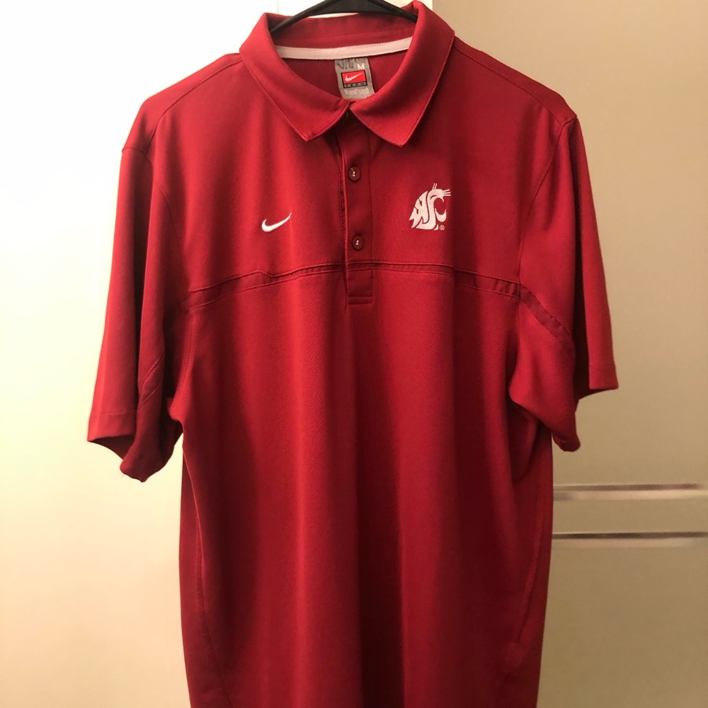 Nike Team Vintage Nike-Fit Washington State Cougars Polo Red Size Medium